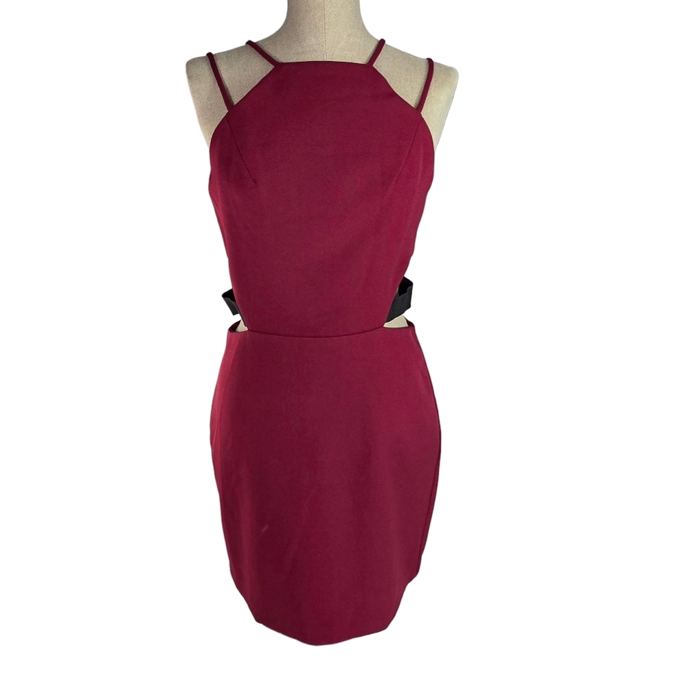 Endless Rose Burgundy Cutout Bodycon Mini Dress Women’s Size Small NWT